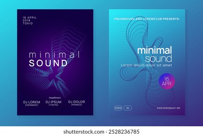 Dj Flyer. Night Club Poster. Green Techno Design. Discotheque Electro Graphic. Trance Vector. Nightclub Disco Invitation. Violet Sound Event. Pink Dj Flyer