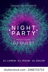 Dj Flyer. Nightclub Audio Invitation. Pink Night Club Banner. Discotheque Trance Element. Electro Cover. Techno Magazine. Blue Music Set. Violet Dj Flyer