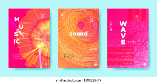 Dj Flyer. Wave Fluid. Trendy Music Concept. Orange Electronic Festival Backdrop. Bright Dj Party. Dance Event. Neon Music Concept. Trendy Electronic Sound Festival. Dj Flyer.