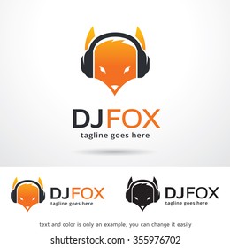 DJ Fox Logo Template Design Vector