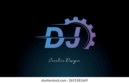 DJ Gear Fusion Logo – Industrial Tech-Inspired Letter mark Futuristic Industrial Letter Mark Design for Technology and Engineering Brands.