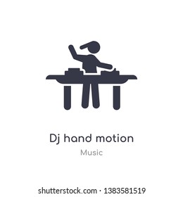 dj hand motion outline icon. isolated line vector illustration from music collection. editable thin stroke dj hand motion icon on white background