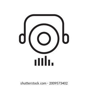 dj headphone logo vector design template