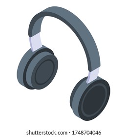 Icono de auriculares Dj. Isometric de los auriculares dj icono vectorial para el diseño web aislado en fondo blanco