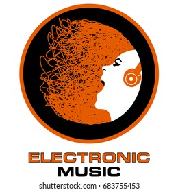 DJ with headphones mixing electronic music at party
