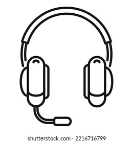 Dj headset icon outline vector. Customer headphone. Phone center