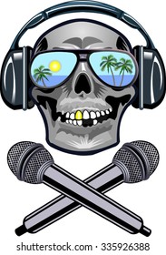 Dj Human skull Microphone
