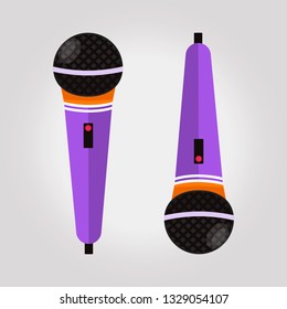 DJ HYPE MICROPHONE flat design icon vector illustration
