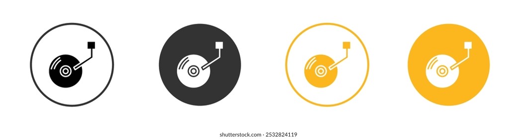 Dj icon black and white vector outline sign