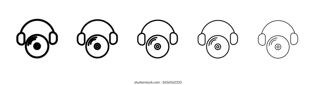 Signo de Vector blanco y negro del icono del DJ