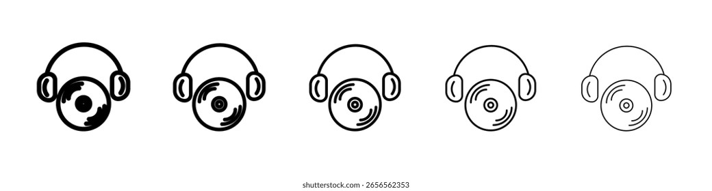 Signo de Vector blanco y negro del icono del DJ