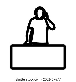 DJ Icon. Bold outline design with editable stroke width. Vector Illustration.