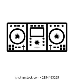 DJ Icon. Bold outline design with editable stroke width. Vector Illustration.