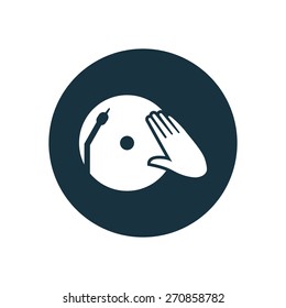 dj icon circle shape on white background
