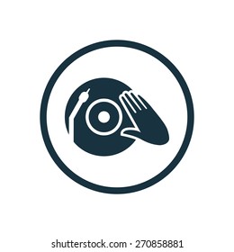 dj icon circle shape on white background
