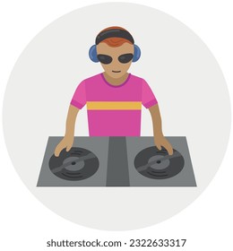 DJ icon clipart avatar logotype isolated vector illustration