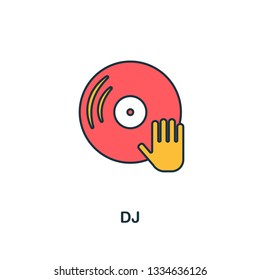 Dj icon. Creative 2 colors design fromDj icon from party icon collection. Perfect for web design, apps, software, printing