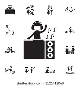 DJ icon. Detailed set of Family icons. Premium quality graphic design sign. One of the collection icons for websites, web design, mobile app on white background