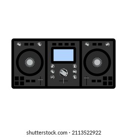 DJ Icon. Editable Bold Outline With Color Fill Design. Vector Illustration.