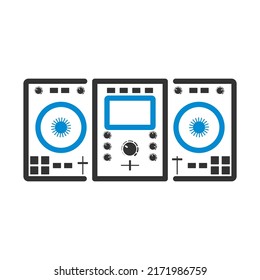 DJ Icon. Editable Bold Outline With Color Fill Design. Vector Illustration.
