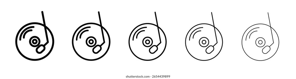 Dj icon flat illustration set logo