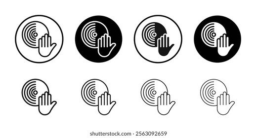 DJ icon Flat outline fill set collection