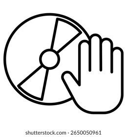 ícone dj plano fino contorno arte logotipo