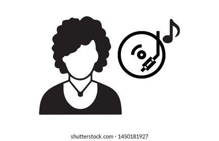 dj icon graphic design , vector illustration