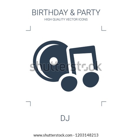 dj icon. high quality filled dj icon on white background. from birthday party collection flat trendy vector dj symbol. use for web and mobile