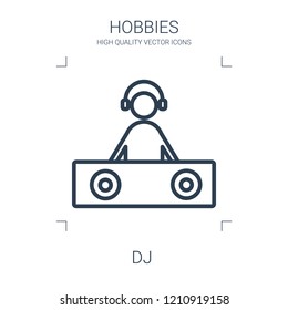 dj icon. high quality line dj icon on white background. from hobbies collection flat trendy vector dj symbol. use for web and mobile