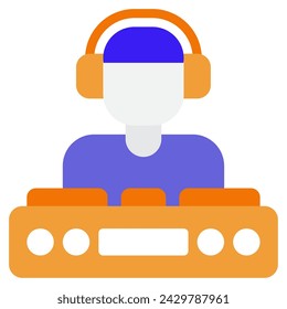DJ icon illustration for web, app, infographic, etc