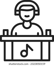Imagen del icono DJ. Adecuado para aplicaciones móviles.