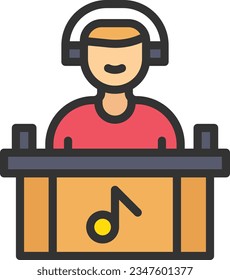 Imagen del icono DJ. Adecuado para aplicaciones móviles.