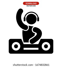 DJ icon or logo isolated sign symbol vector illustration - high quality black style vector icons
