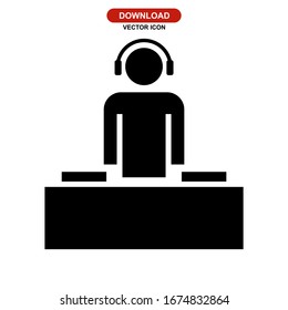 DJ icon or logo isolated sign symbol vector illustration - high quality black style vector icons

