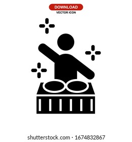 DJ icon or logo isolated sign symbol vector illustration - high quality black style vector icons
