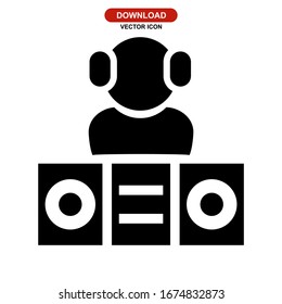 DJ icon or logo isolated sign symbol vector illustration - high quality black style vector icons
