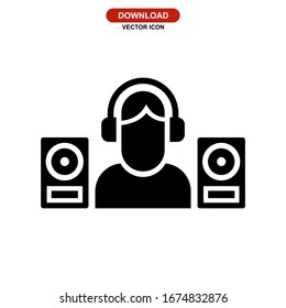 DJ icon or logo isolated sign symbol vector illustration - high quality black style vector icons

