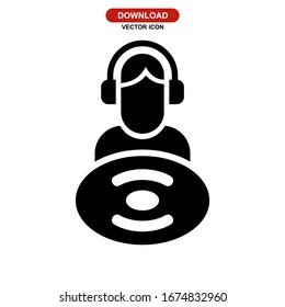 DJ icon or logo isolated sign symbol vector illustration - high quality black style vector icons
