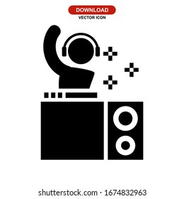 DJ icon or logo isolated sign symbol vector illustration - high quality black style vector icons
