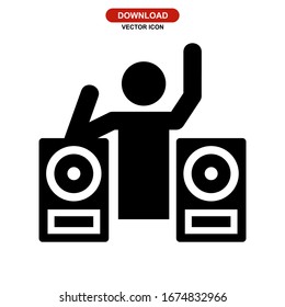 DJ icon or logo isolated sign symbol vector illustration - high quality black style vector icons
