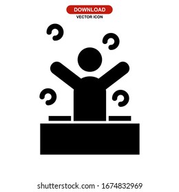 DJ icon or logo isolated sign symbol vector illustration - high quality black style vector icons
