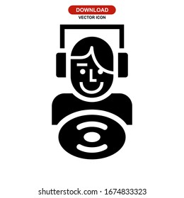 DJ icon or logo isolated sign symbol vector illustration - high quality black style vector icons
