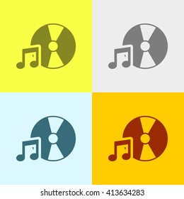 DJ Icon on Four Different Backgrounds. Eps-10.