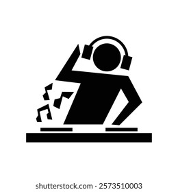 Dj icon on white background. Flat design vector. Eps 10.