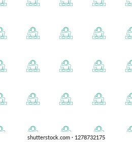 dj icon pattern seamless white background. Editable line dj icon. dj icon pattern for web and mobile.