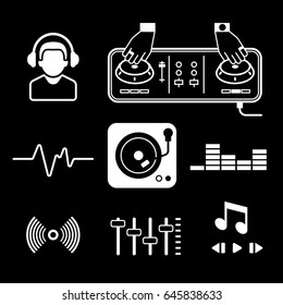 dj icon set vector