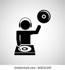 dj icon silhouette design 