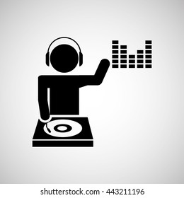 dj icon silhouette design 