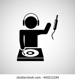 dj icon silhouette design 